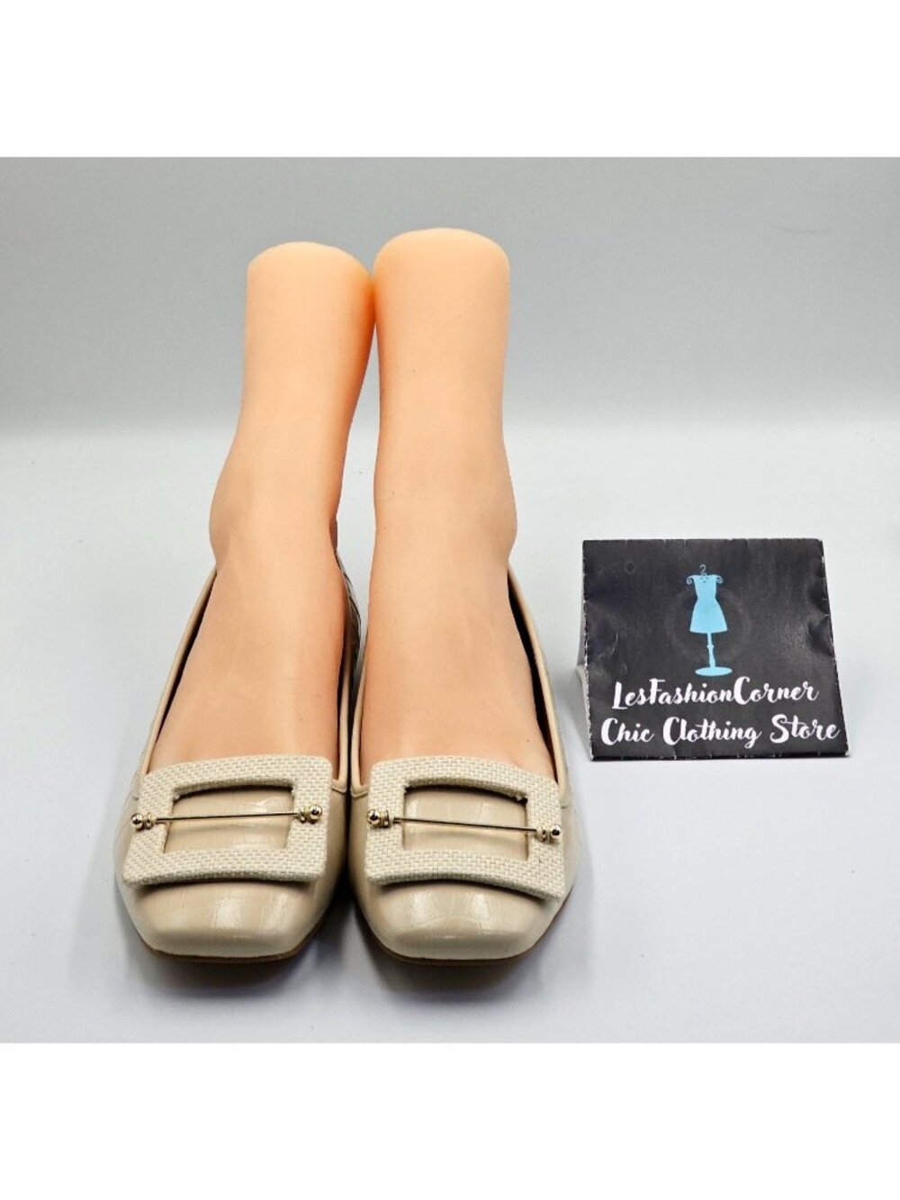 NWOB Zac Zac Posen Women's Beige Leather Vonte Skimmer Square Flats Sz 9.5 2692 - Picture 10 of 16